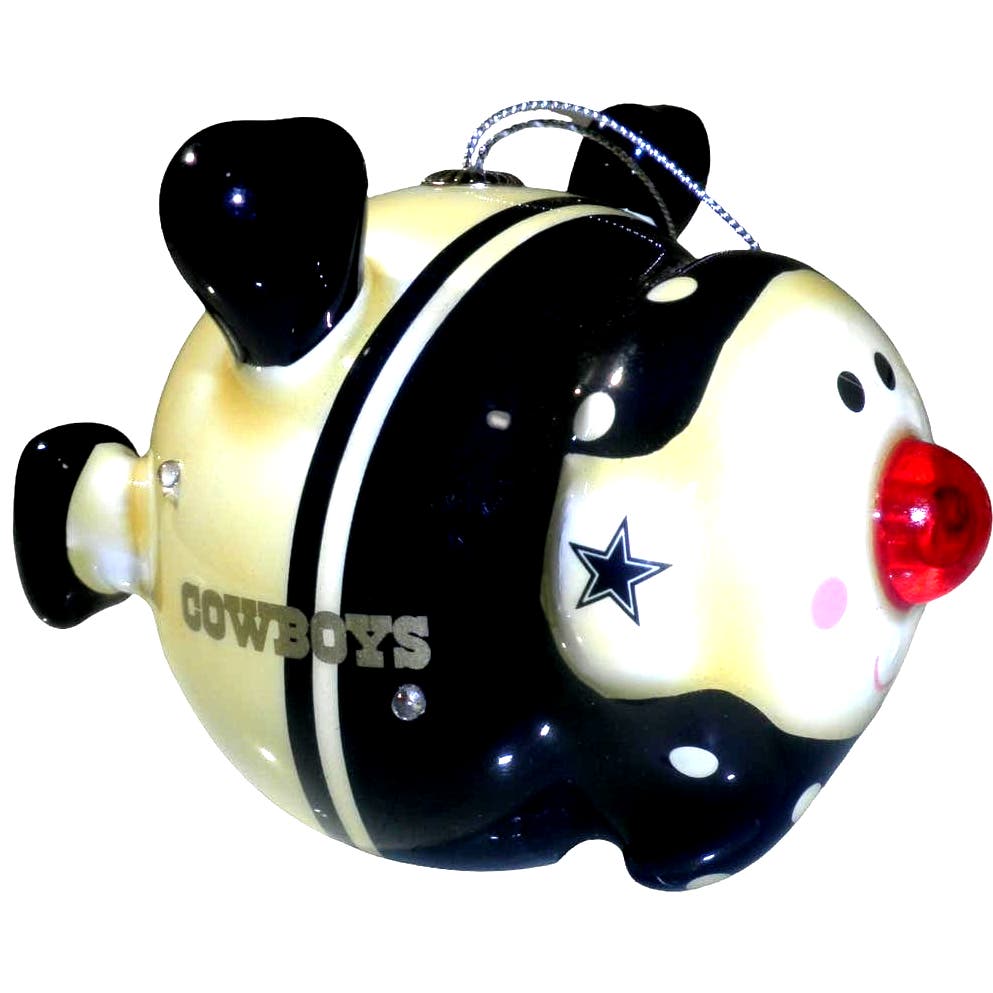 Dallas Cowboys Snowman Ornament 4.5" x 3.5" x 3.5", Flashing LED Lights