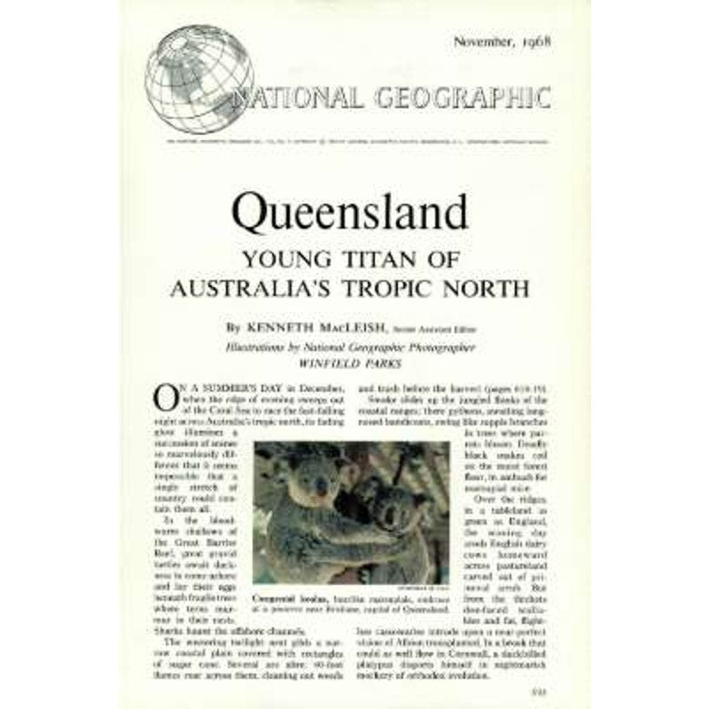 National Geographic Magazine November 1968, Austalia, Natchez, Elizabeth I, ...
