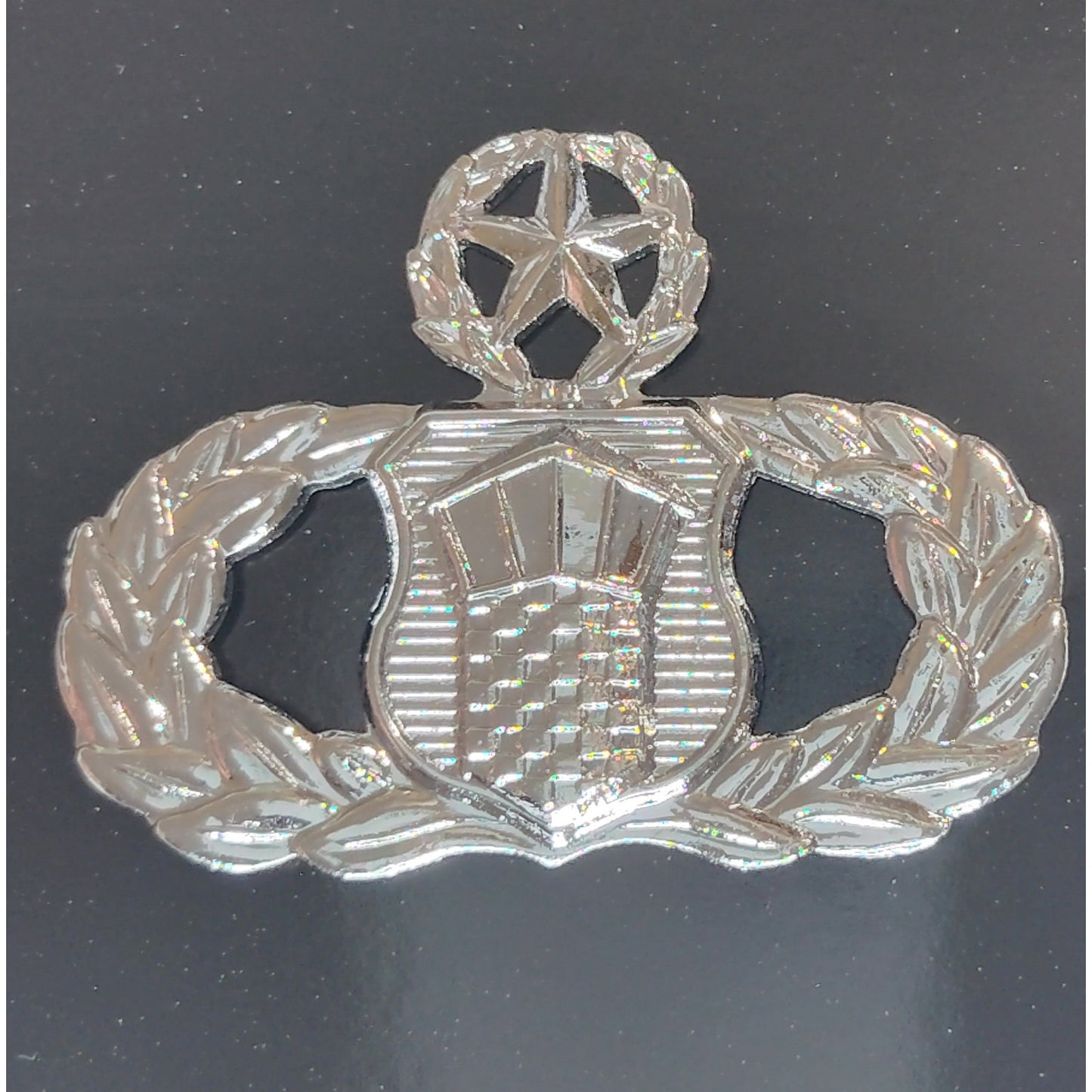 USAF Master Air Traffic Controller Novelty Hat Lapel Pin Silver Tone 1‑5/8" × 1‑1/4"