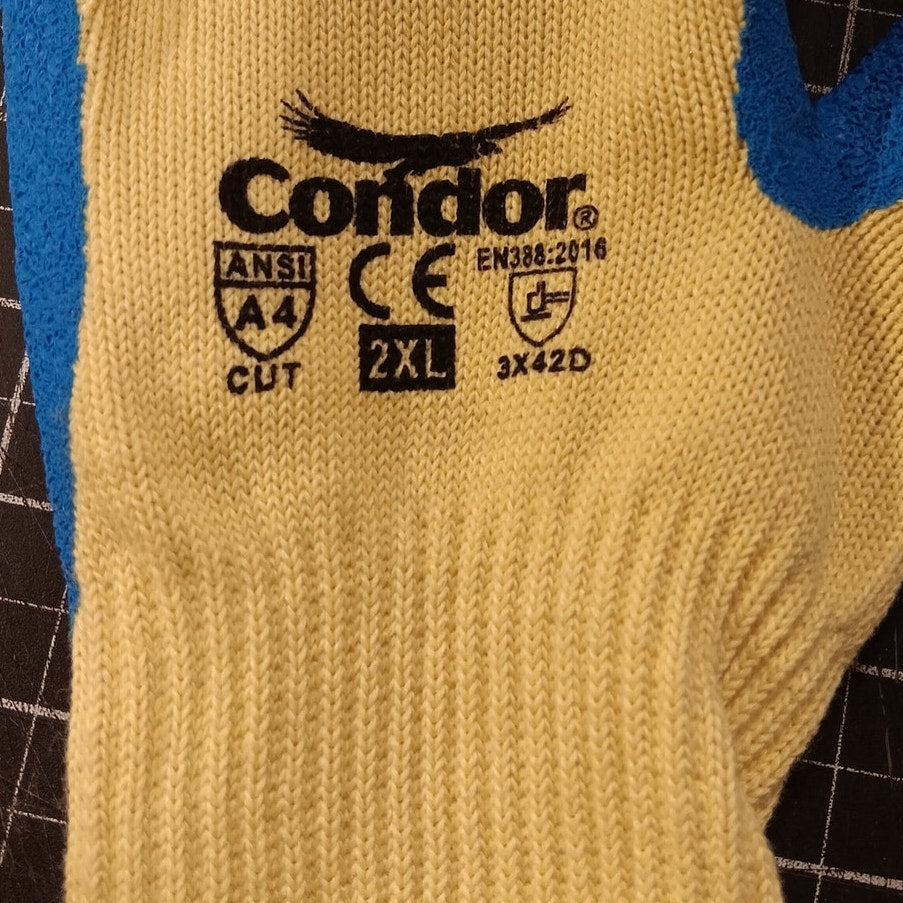 Condor Cut‑Resistant (A4) Kevlar Coated Gloves 2XL Yellow 21AH62