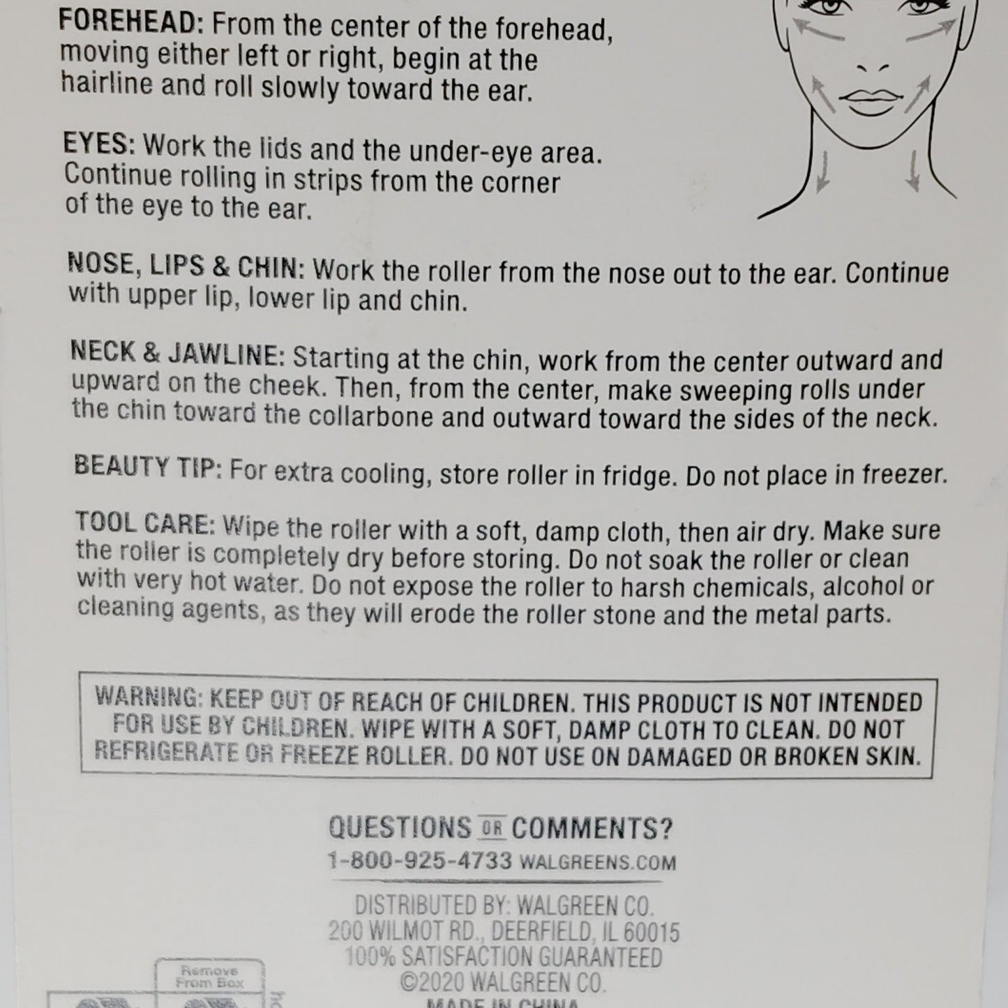 Mini Facial Massage Gua Sha Roller – Green Marbled Jade – Skincare Tool