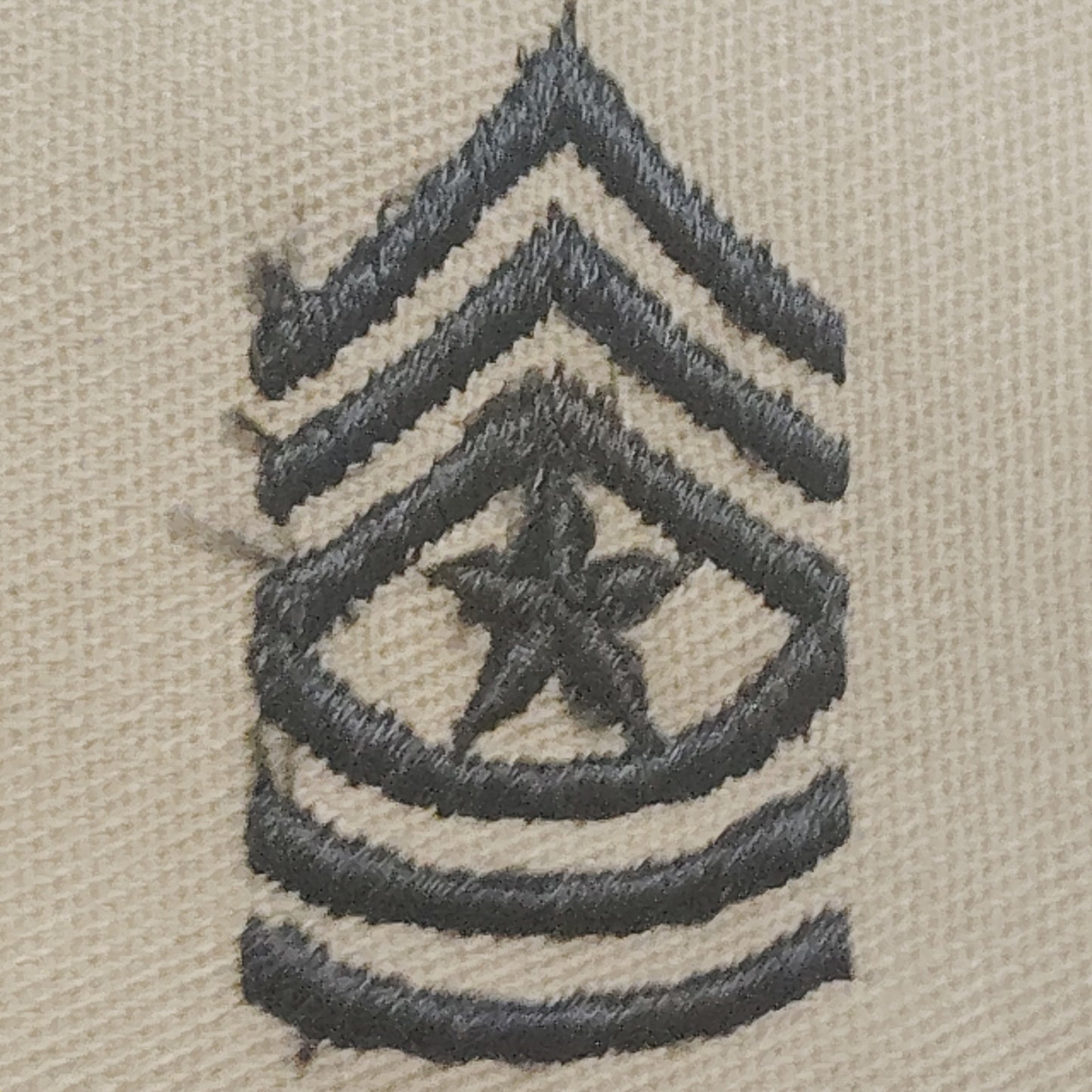 US Army Sergeant Major SGM E‑9 Sew‑On Rank Strip, Brown Khaki DCU – 5‑1/2" × 2"