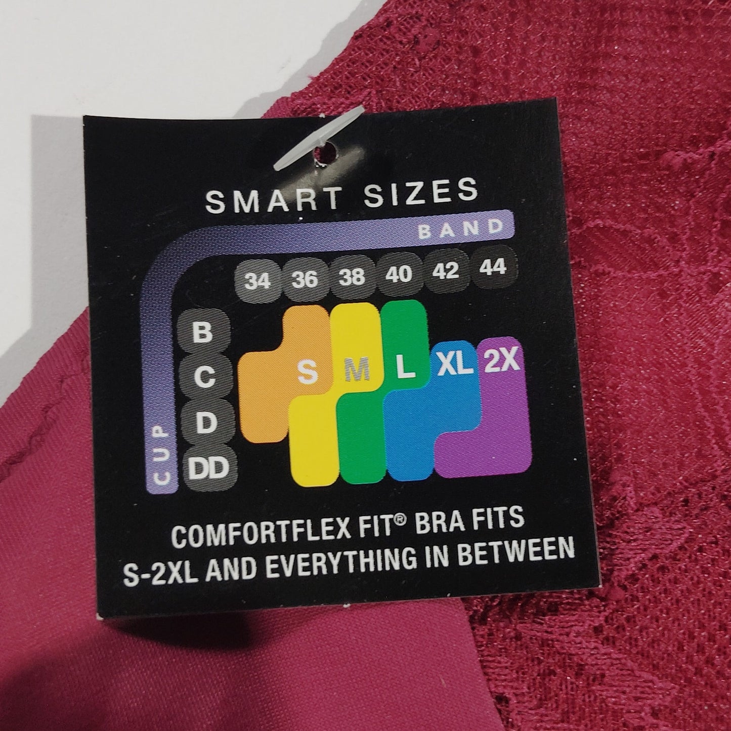 Bali Comfort Revolutionize Wireless Plunge Bralette – Deep Cerise – Small