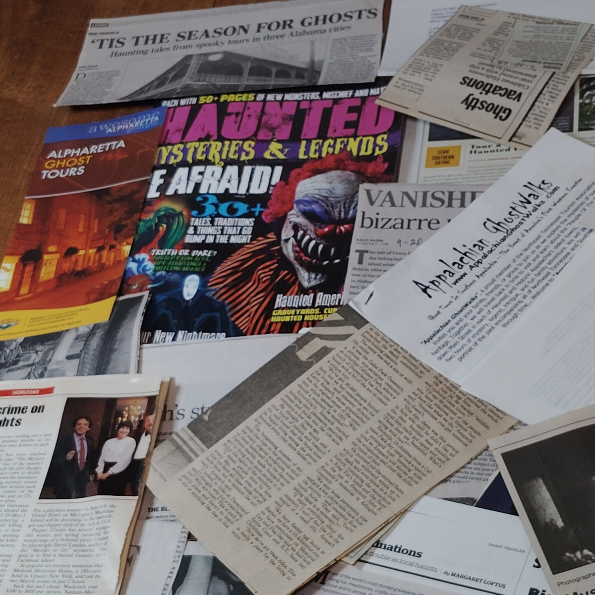 Collected Ghost & True Crime Ephemera - Cemeteries & Hauntings - 2 LBS Clippings