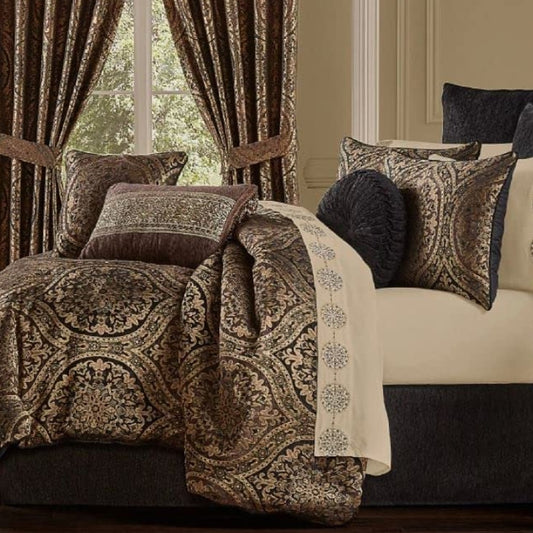 Five Queens Court Jeremy Queen Size 92" x 96" 4Pc. Comforter Set, Chocolate