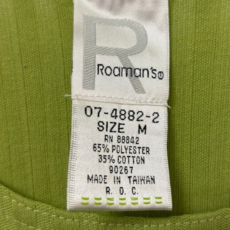 VTG Roaman's Green Ribbed Knit 3PC M Set - Cardigan, Tank & Elastic Waist Pants