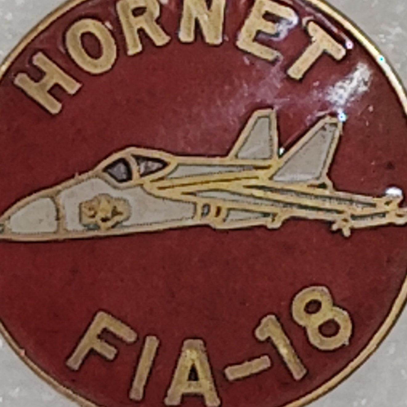 F/A‑18 Hornet Fighter Jet Novelty Hat/Lapel/Brooch Pin, Enamel Metal