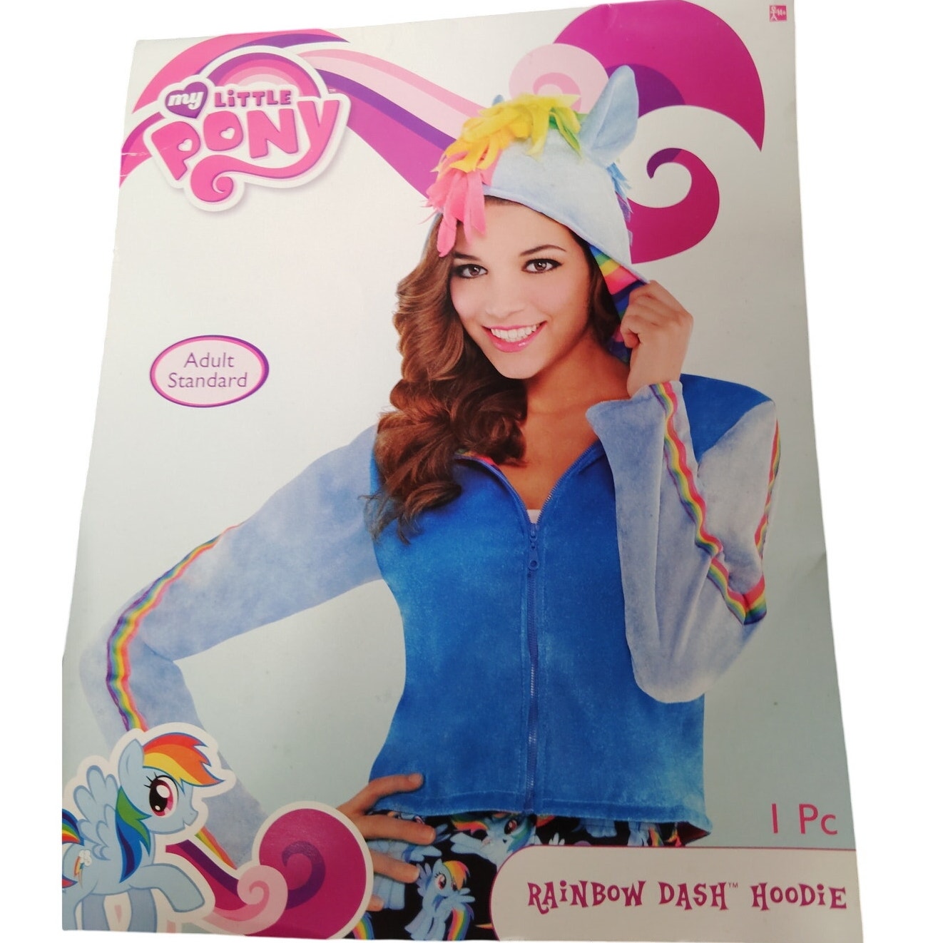 Adult Women’s Rainbow Dash Hoodie Costume My Little Pony S/M (Up to Size 8)
