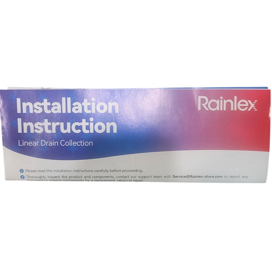 Rainlex 24" Stainless Steel Linear Shower Drain – Tile-in Cover, Brushed Nickel