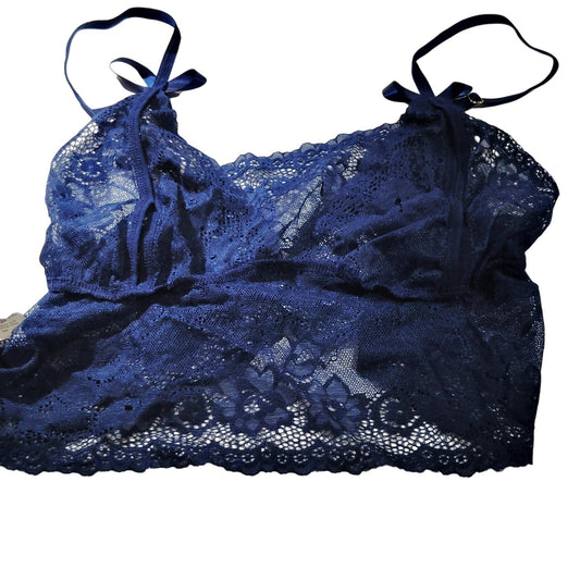 Avidlove Women’s Lace V‑Neck Babydoll Lingerie – Navy Blue – XL – NWOT