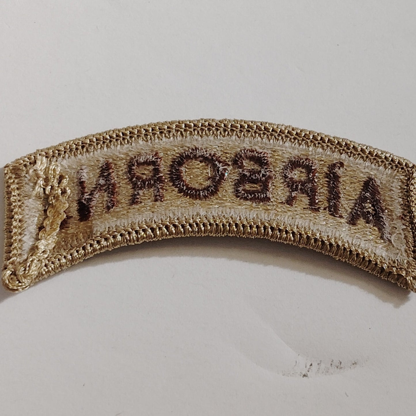 1 Pair U.S. Army Airborne Tabs Desert Tan Sew-On Novelty Patch Set 2‑1/2" × 1"