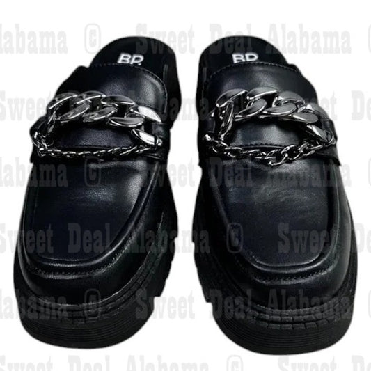 BP. Tristian 1-3/4" Platform Mule Chunky Loafers, Black, 11M, NWOT