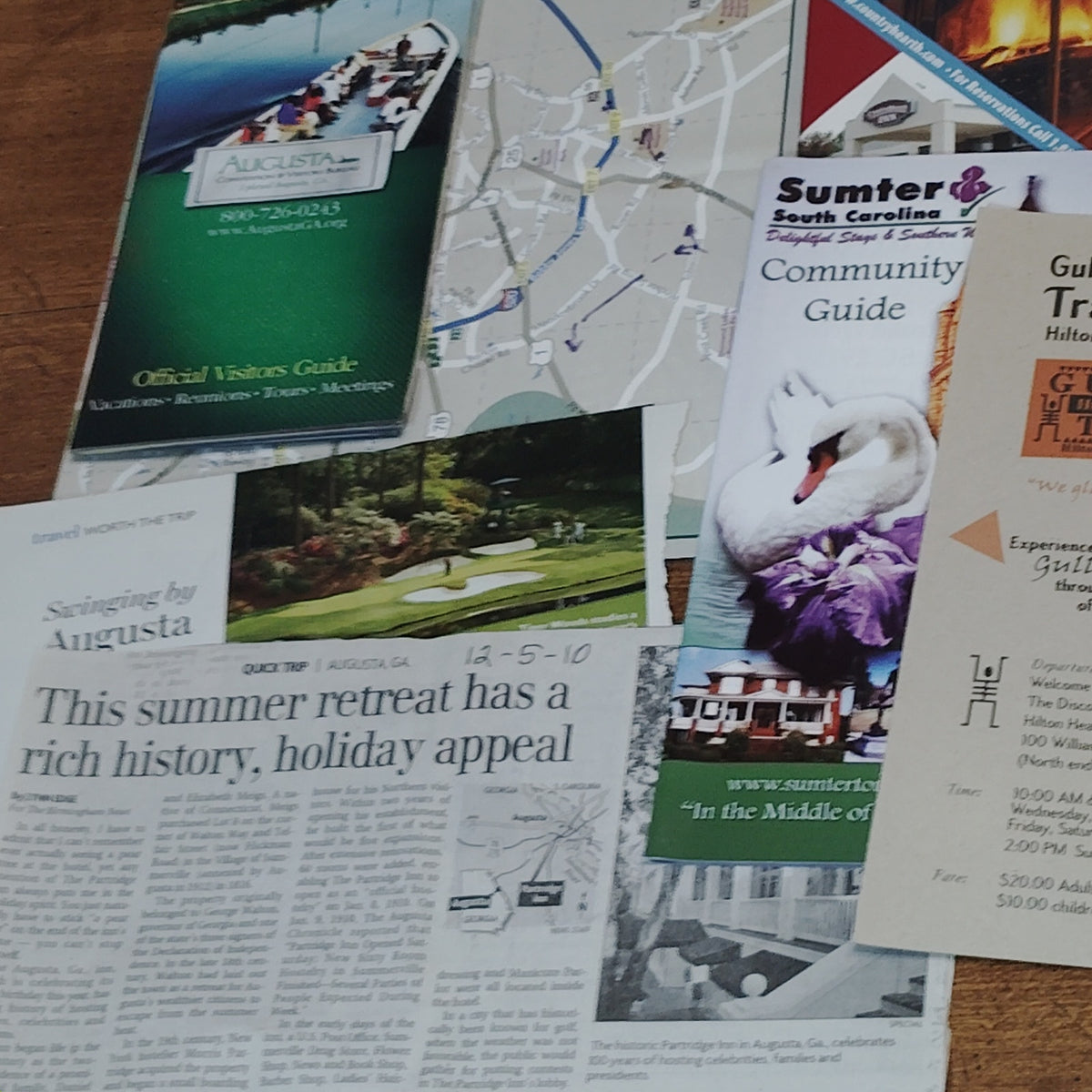 SC & GA Travel Ephemera Lot: 2009-2010 Brochures, Maps, Guides - Pre-Owned
