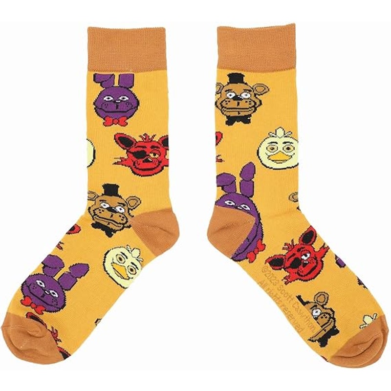 Five Nights at Freddy’s Adult Casual Crew Socks – 5-Pack, Multicolor