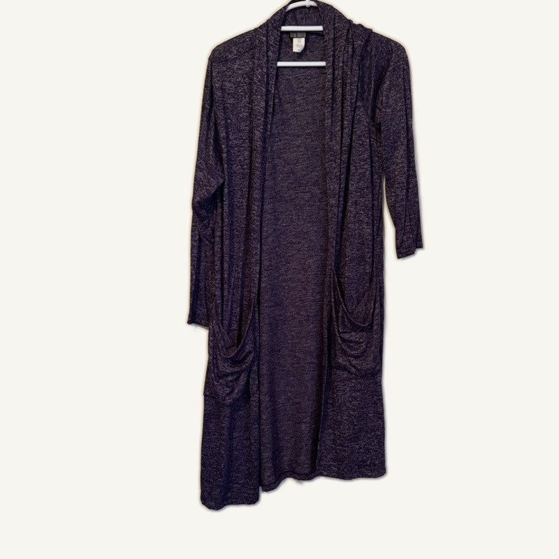 First Glance Purple Heathered Knit Tank Top & Cardigan Set XL Made in USA