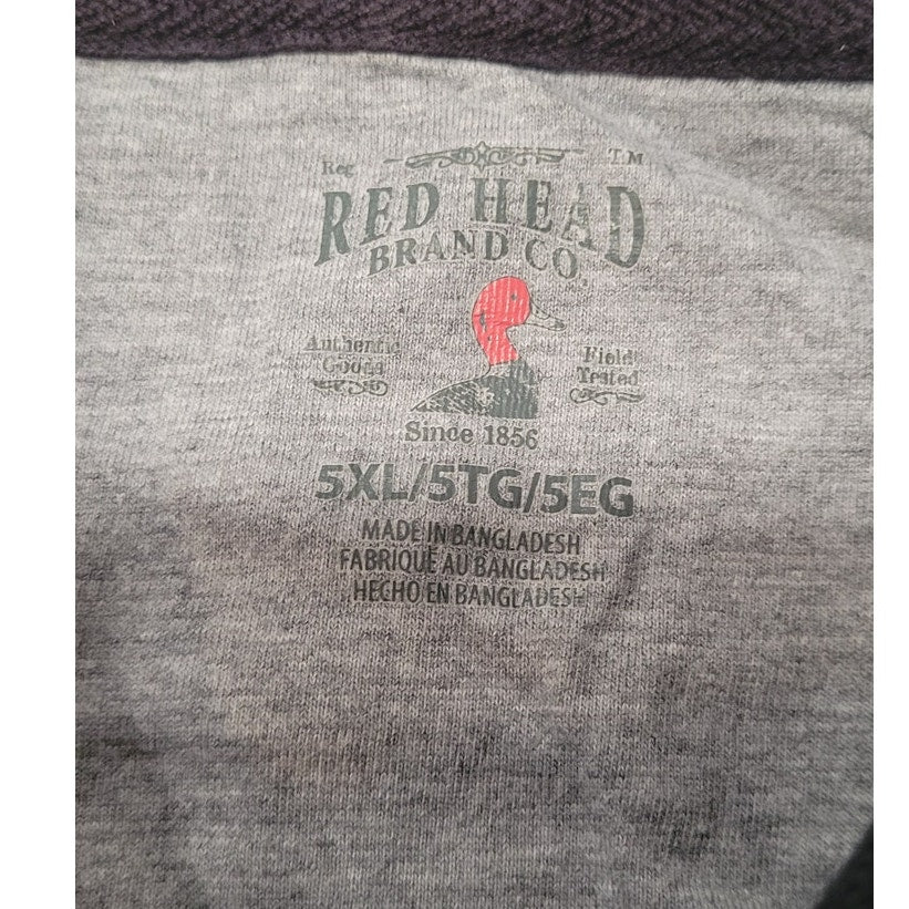 Red Head Men’s Thermal Henley Long Sleeve Shirt 5XL, Charcoal