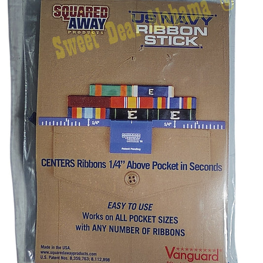 Squared Away US Navy Ribbon Spacer Stick Tool, Centers 1/4" Above Pocket Quickly