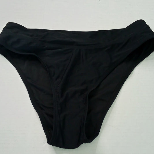 Cupshe Black Bikini Bottoms Women’s Swim Solid Stretch Lined Medium