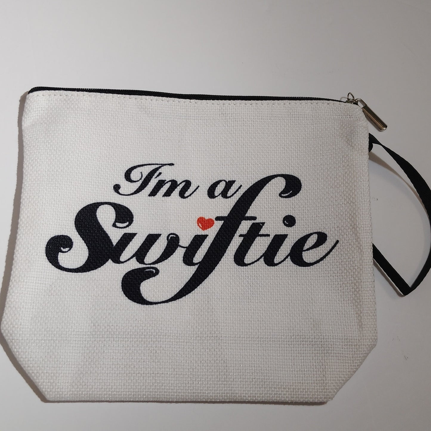 Canvas “I’m a Swiftie” Travel Make‑Up Bag 8.5"×6"×2.5" Zipper Pouch