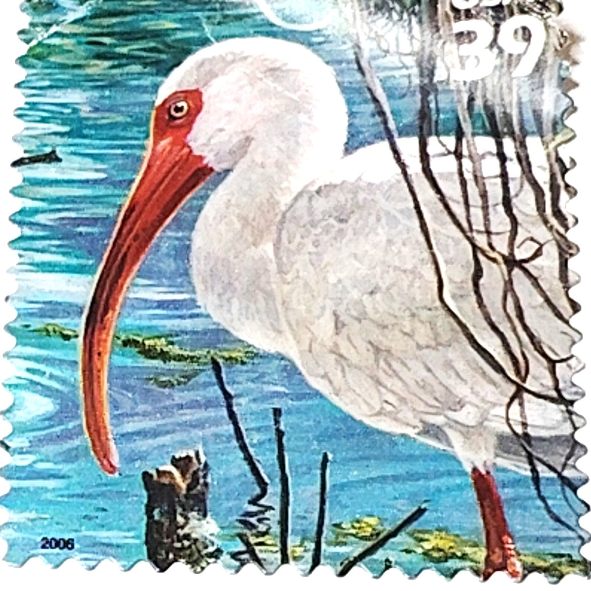 2006 USPS 39c Southern Florida Wetland White Ibis Nature of America Series Stamp