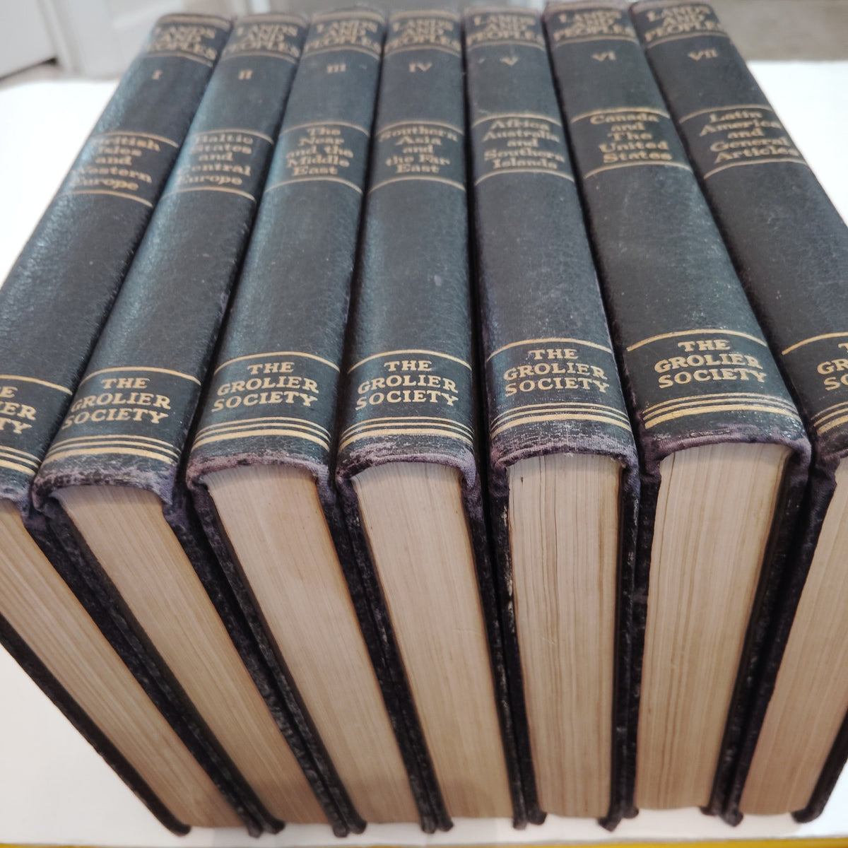 Lands & Peoples: The World in Color - Grolier Society 7 Vol Set 1940s-60s