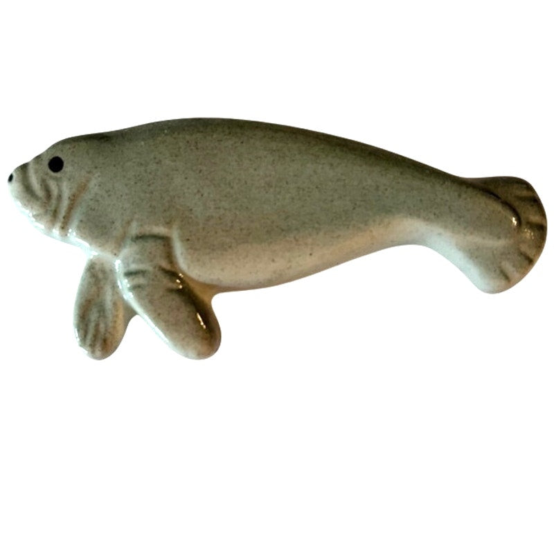 Little Critterz Ceramic Manatee Fridge Magnet Northern Rose Porcelain 3.63x1.63"