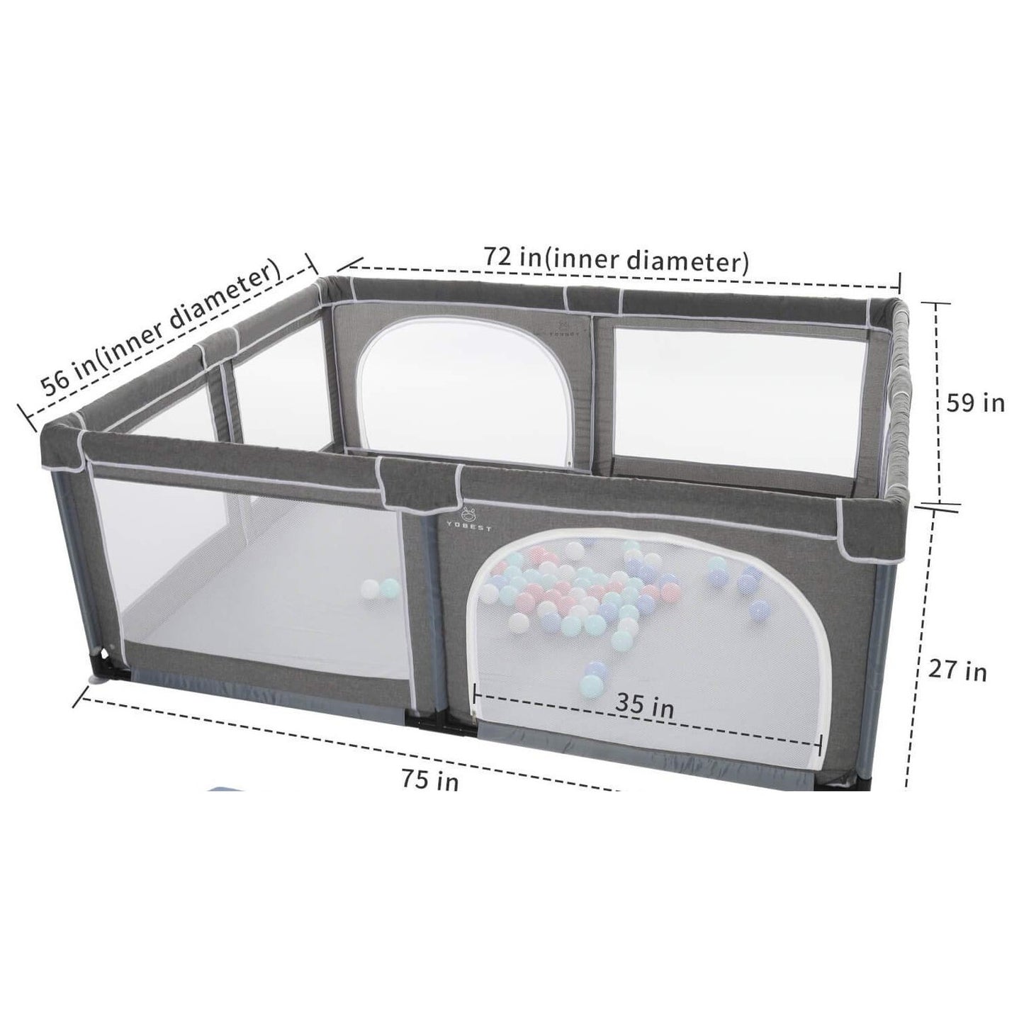YOBEST Furniture Accessories, Playpen Replacement Sides & Bottom, Frame Excluded