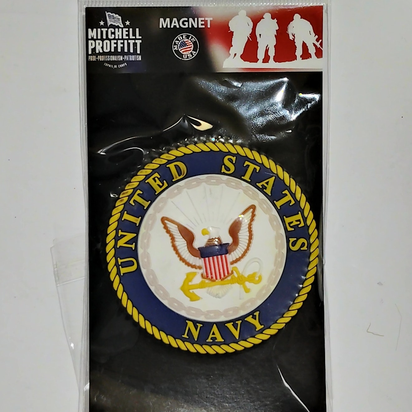 U.S Navy Magnet – 2.25" Diameter – Flexible Rubber – Full Color – USN Emblem