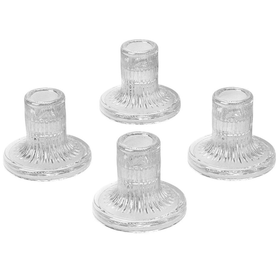 4‑PK Glass Taper Candle Holders – Clear – Room Essentials