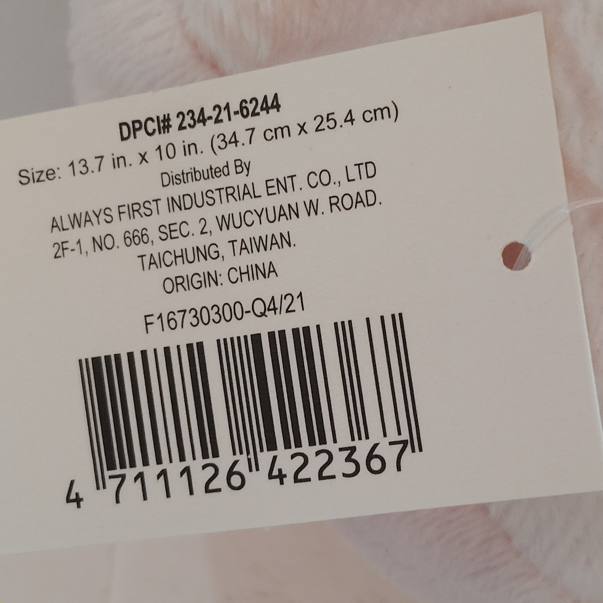 Spritz Pink Bunny Faux Fur Decorative Pillow 13.7" x 10" Plush