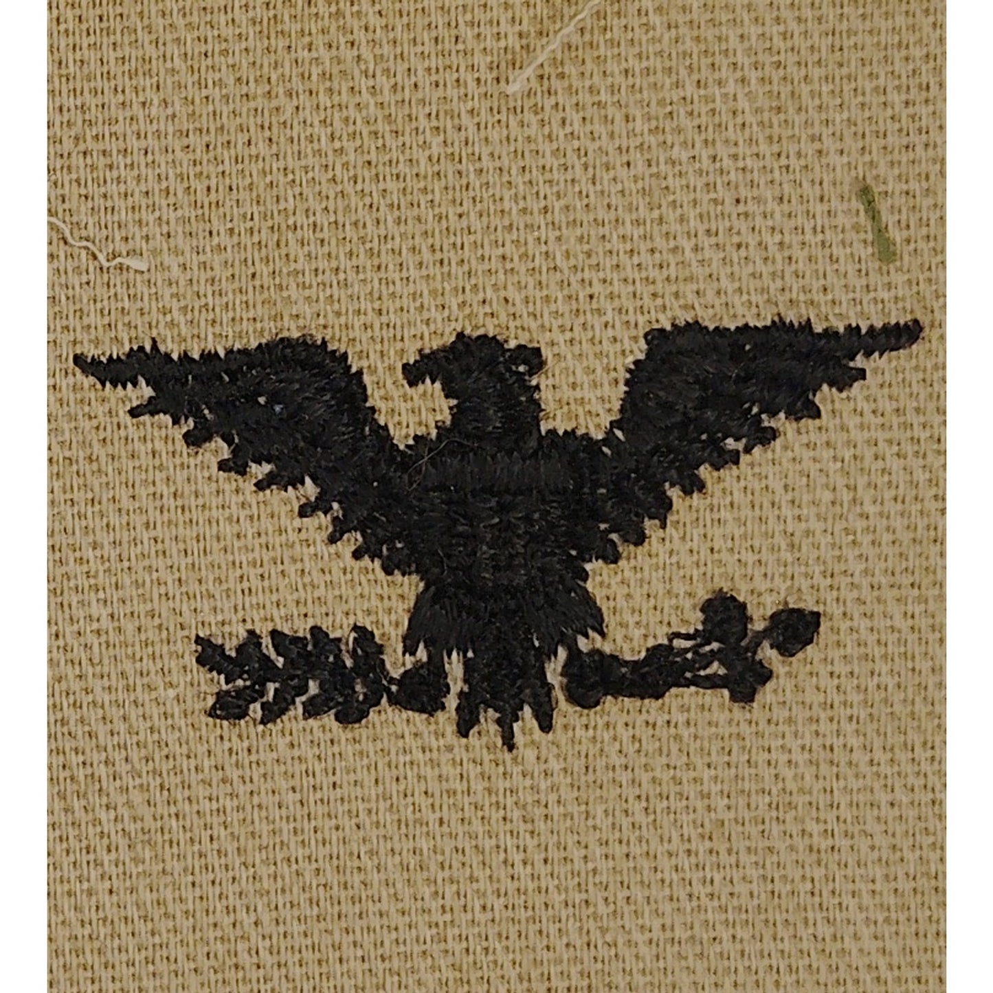 US Military Colonel O‑6 Rank Patch Pair Subdued Tan 2" × 6" Raw‑Edge Vintage