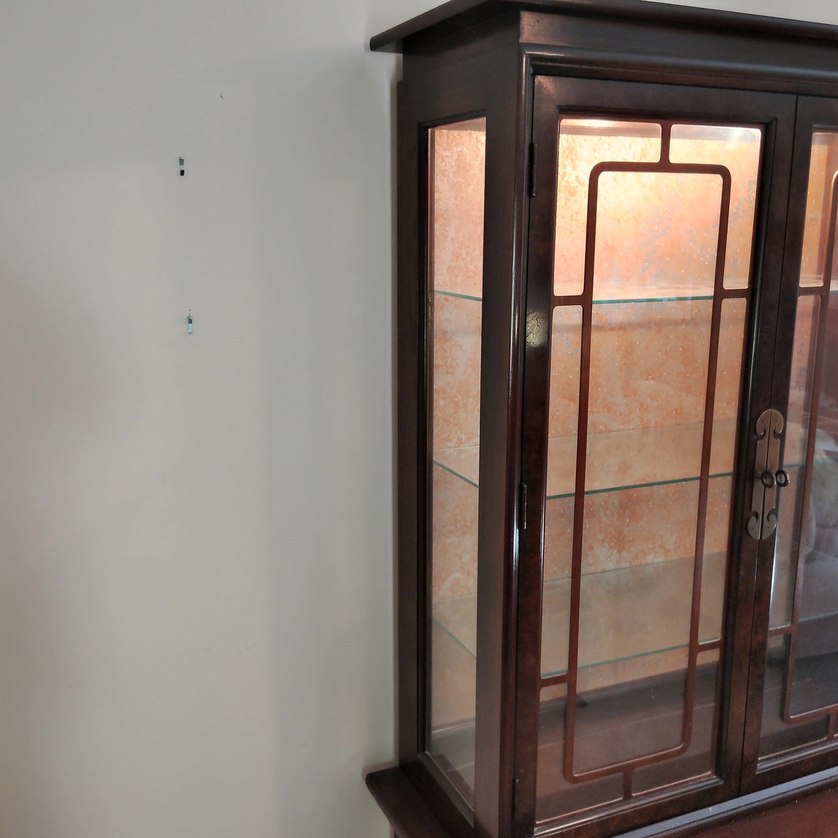 LOCAL PICKUP ONLY- 1960's Dark Wood Dining Set - Table, 6 Chairs & China Cabinet