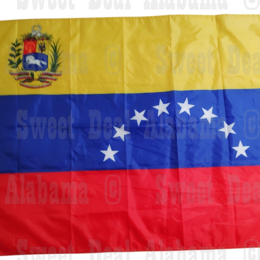Venezuela Flag 5x3ft - National Banner with Coat of Arms, Outdoor Display
