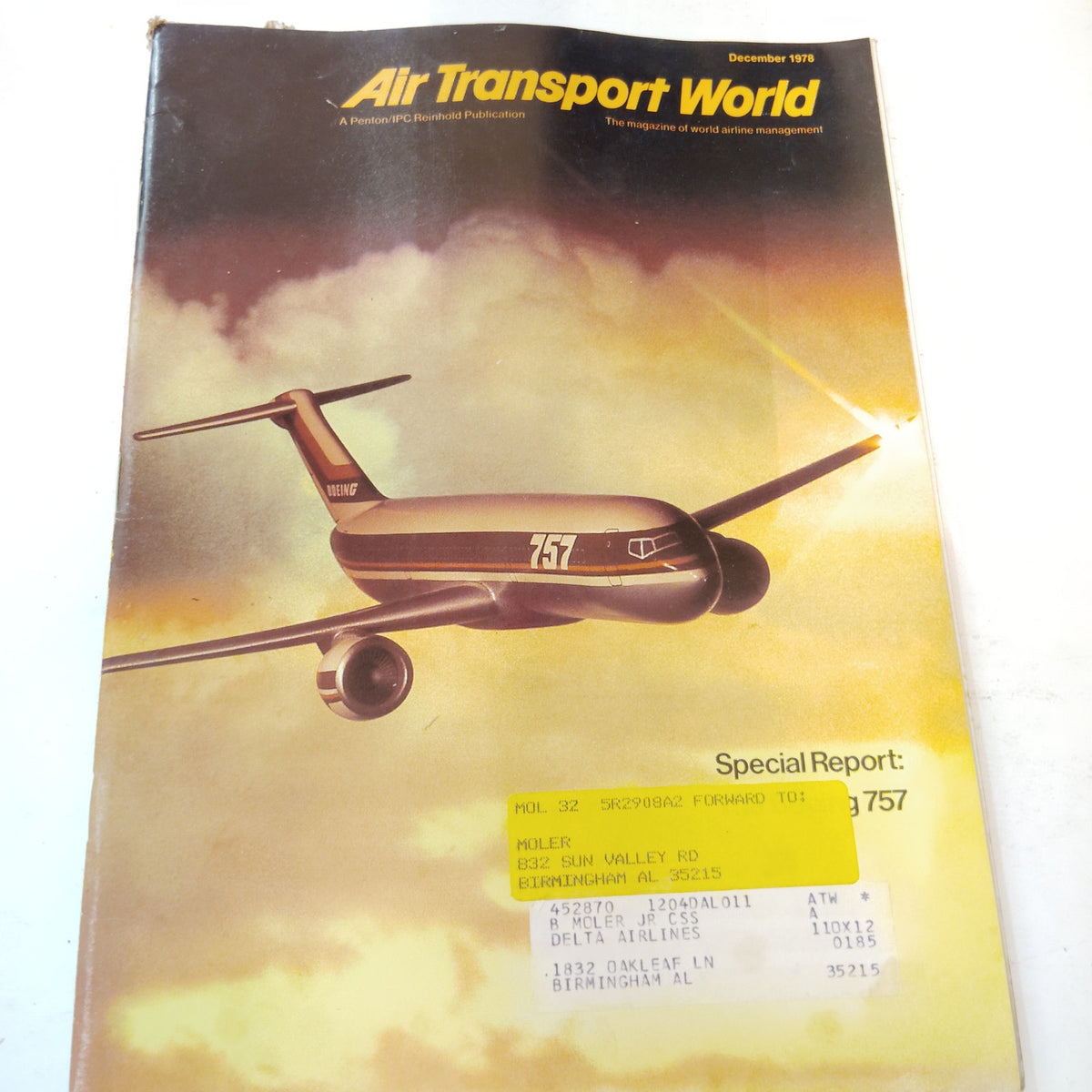Air Transport World Magazine - December 1978 - Vintage Aviation Publication