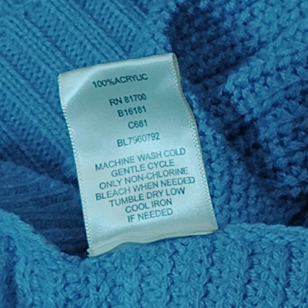 Blair Women's Blue Waffle Knit Pullover Sweater Top - Size L