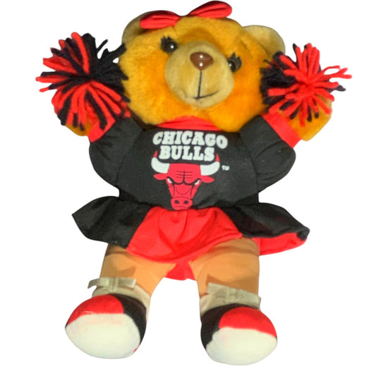 1994 Chicago Bulls Cheerleader Stuffed Plush Bear 11"H x 8"W x 3"D, LNWOT
