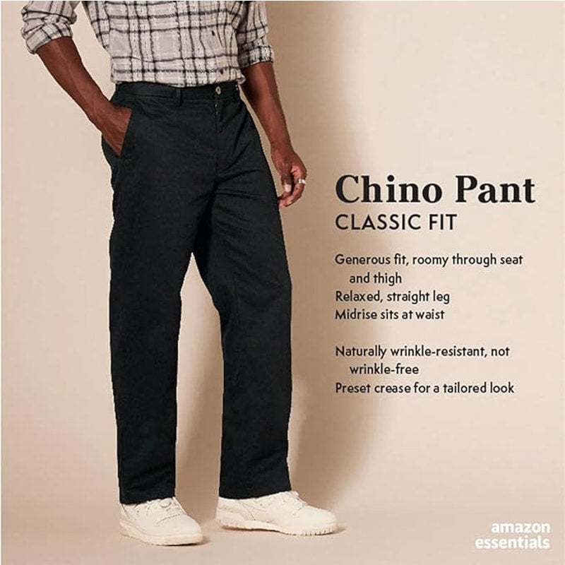 Men's Classic-Fit Wrinkle-Resistant Pleated Chino Pant, 32 x 29