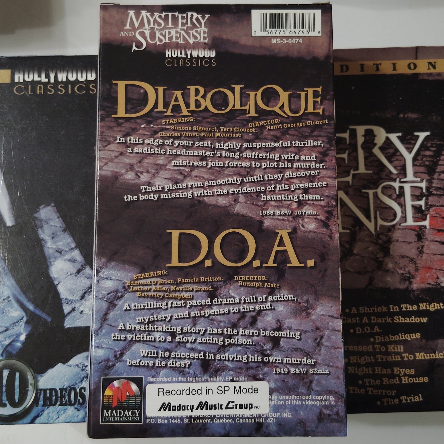 Mystery & Suspense VHS 10‑Tape Box Set 1997 Hollywood Classics