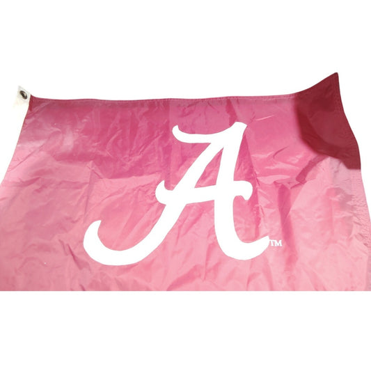University of Alabama Crimson Flag - 34" x 22.5" - Sewn Iconic "A" - Canvas Header w/ Brass Grommets