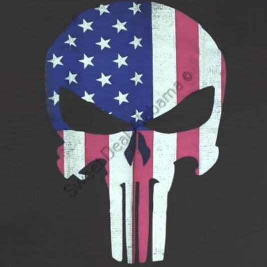 USA Skull 3 Ft. x 5 Ft. Rough Tex 100D Flag, Metal Grommets on Canvas Header