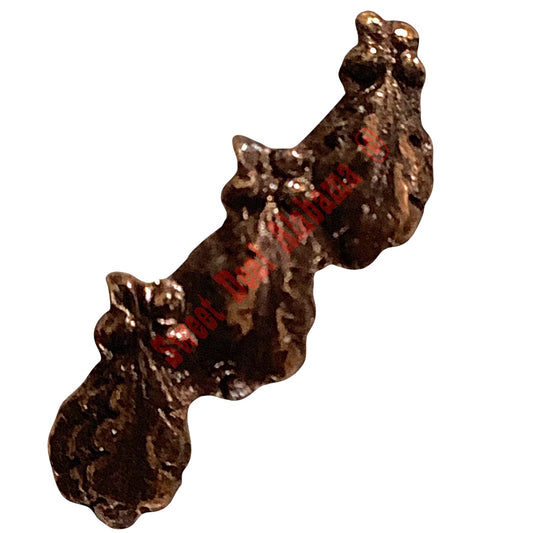 Ribbon Attachment Device: Bronze Three Oak Leaf - 3/16"H x 11/16"W