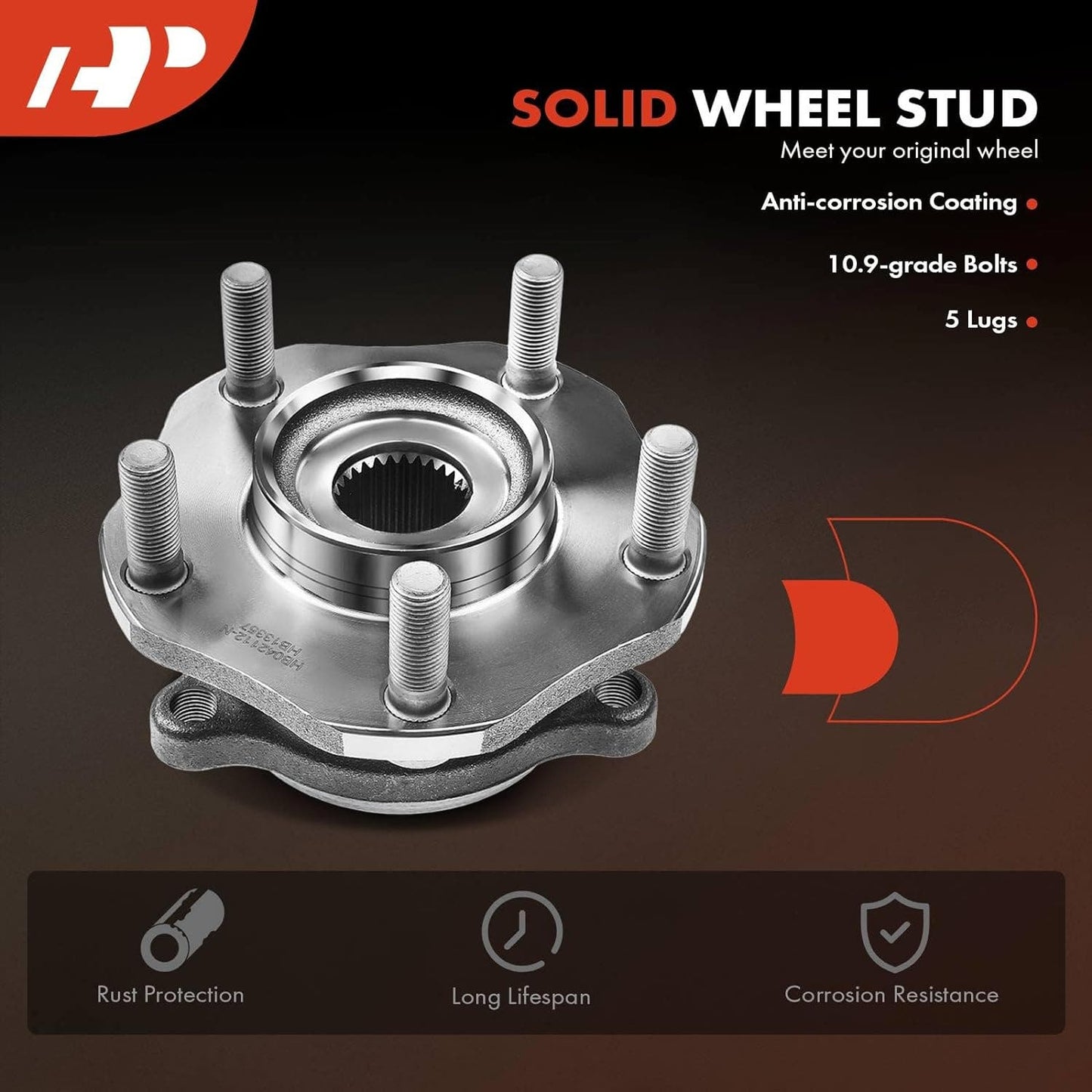 2 F Wheel Bearing & Hub  For Rogue 2014-20, Rogue Sport 2017-22, Qashqai 2017-18