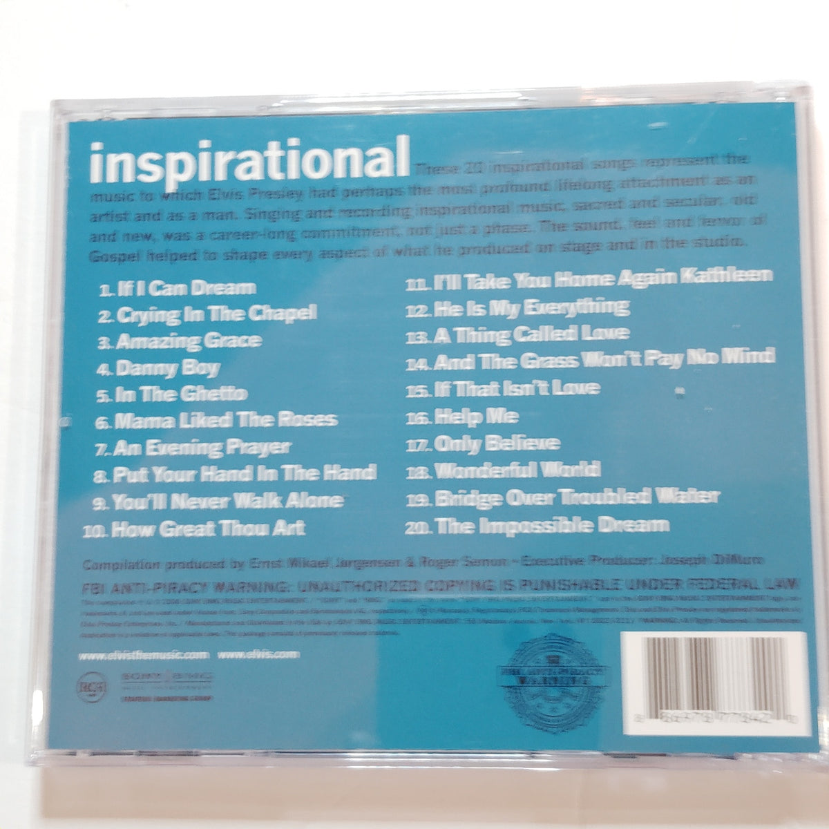 Vintage Elvis Presley “Elvis Inspirational” CD 2006 RCA Sony BMG 20 Tracks