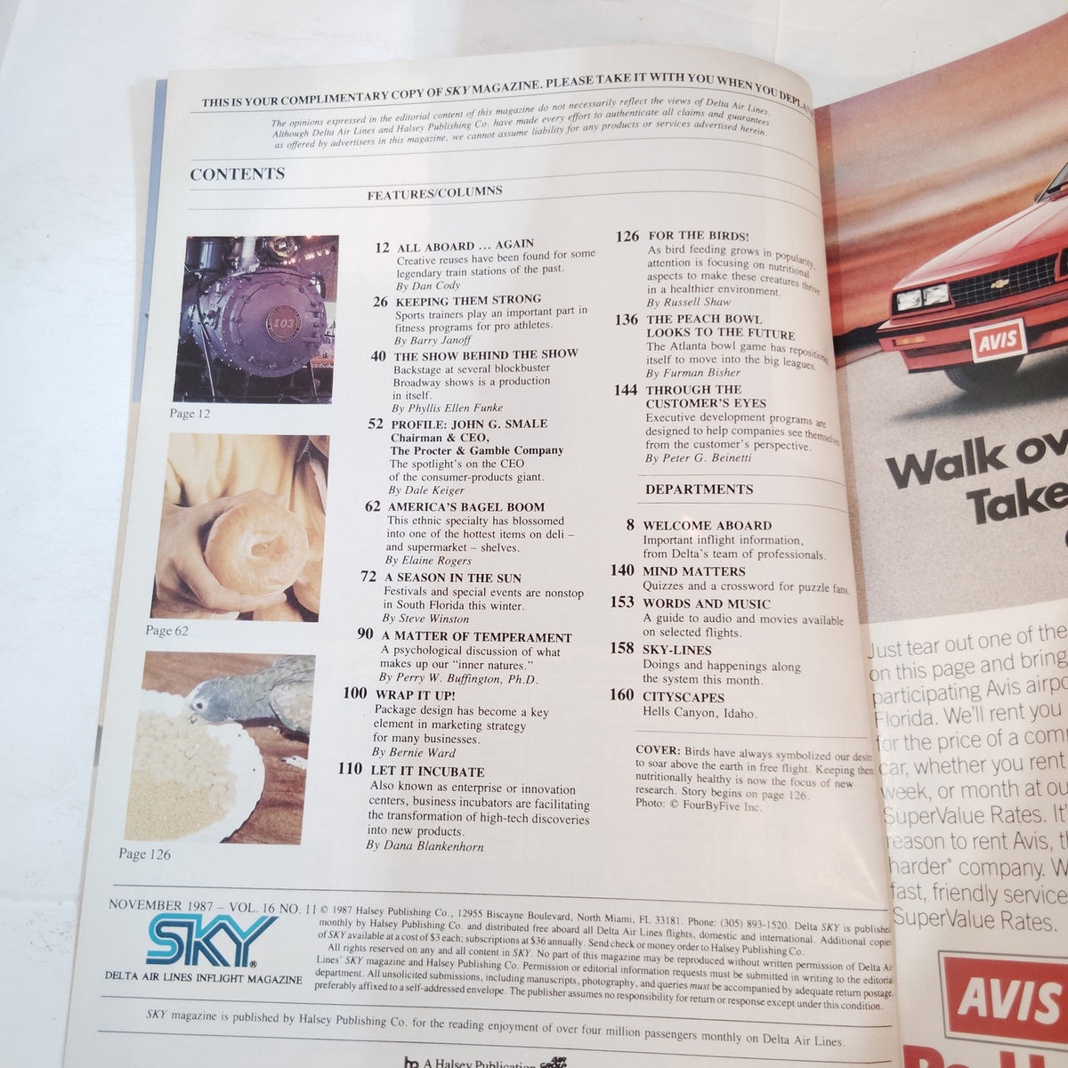 Delta Sky Magazine November 1987 In-Flight Travel Business Vintage Aviation