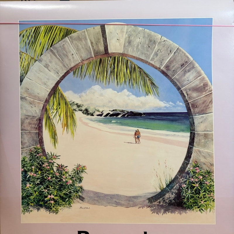 Original VTG 80s Delta Air Lines Bermuda Travel Poster by M. Husimi - 28" x 22"
