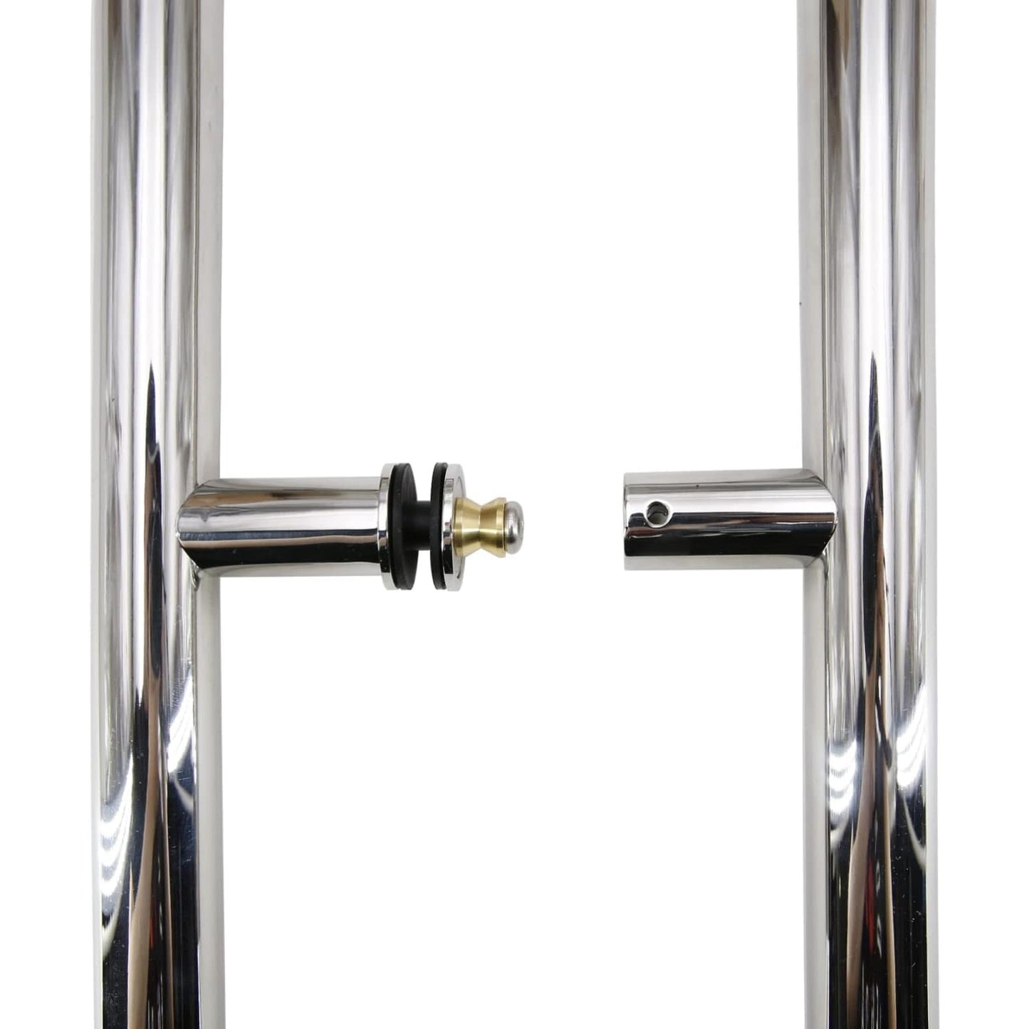 24" Ladder Style Back-to-Glass Push Pull Handle – Stainless Steel 304, Chrome Finish