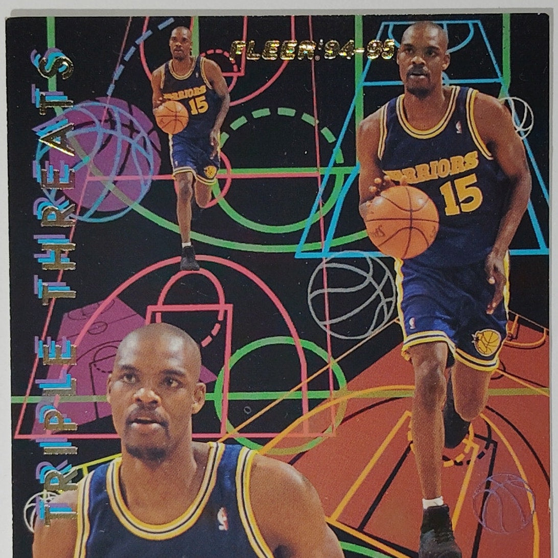 1994-95 Fleer Latrell Sprewell Triple Threats #10 Warriors Insert NBA Card