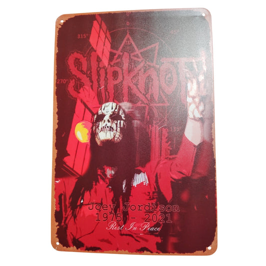 12x8 Retro Tin Sign – Joey Jordison 1975–2021 – Rest in Peace Tribute – Slipknot Metal Memorabilia