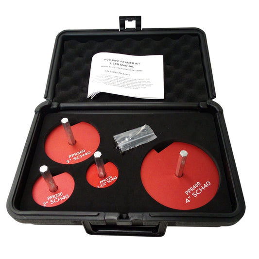 VEVOR PVC Pipe Reamer Kit PPK4 4-Piece 1-1/2" to 4" SCH40 Socket Saver