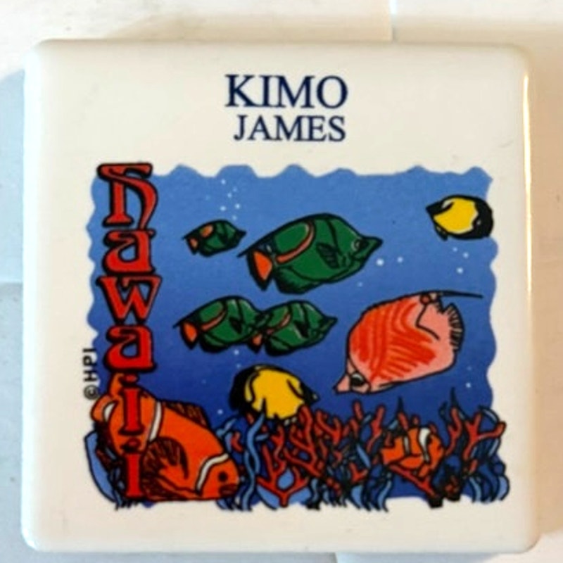 Kimo James Hawaii Tropical Fish Ceramic Tile Fridge Magnet HPI Art 2x2